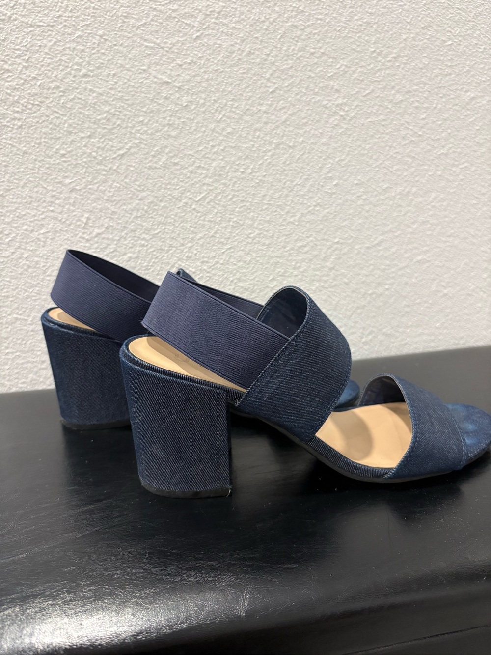 Unisa Navy Block Heel Sandals